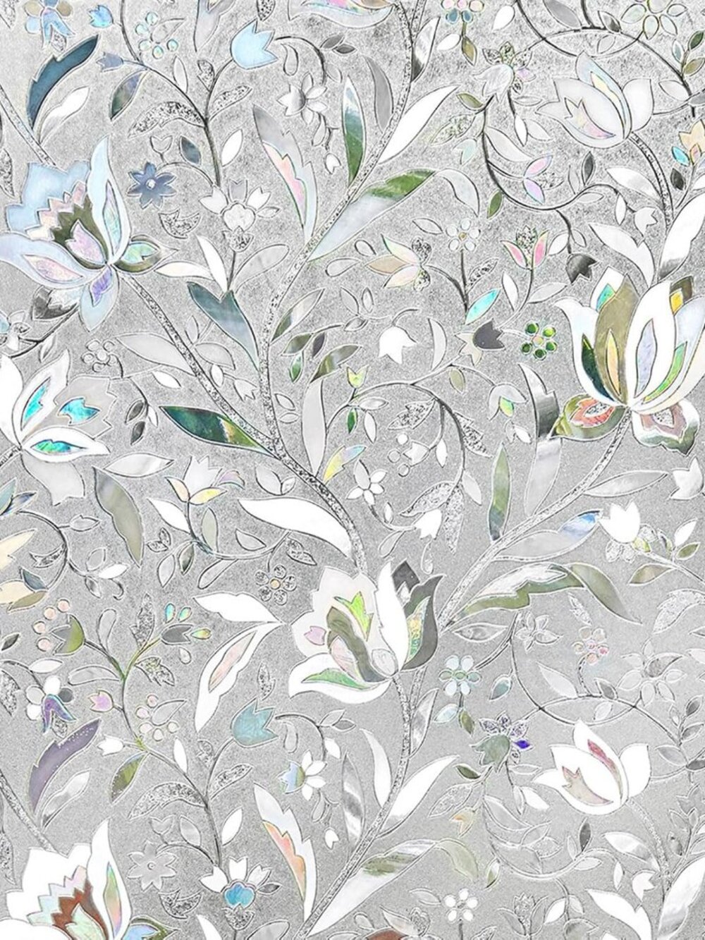 Privacy Window Film, Stained Glass Decorative, 17.5″ x 78.7″